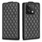 For Xiaomi Redmi Note 13 Diamond Lattice Vertical Flip Leather Phone Case(Black) - 1