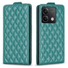 For Xiaomi Redmi Note 13 Diamond Lattice Vertical Flip Leather Phone Case(Green) - 1