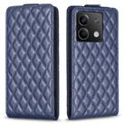 For Xiaomi Redmi Note 13 Diamond Lattice Vertical Flip Leather Phone Case(Blue) - 1