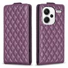 For Xiaomi Redmi Note 13 Pro+ 5G Diamond Lattice Vertical Flip Leather Phone Case(Dark Purple) - 1