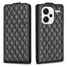 For Xiaomi Redmi Note 13 Pro+ 5G Diamond Lattice Vertical Flip Leather Phone Case(Black) - 1