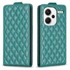 For Xiaomi Redmi Note 13 Pro+ 5G Diamond Lattice Vertical Flip Leather Phone Case(Green) - 1