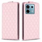 For Xiaomi Redmi Note 13 Pro 5G Diamond Lattice Vertical Flip Leather Phone Case(Pink) - 1