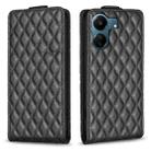 For Xiaomi Redmi 13C Diamond Lattice Vertical Flip Leather Phone Case(Black) - 1