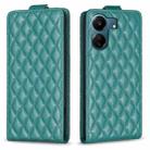 For Xiaomi Redmi 13C Diamond Lattice Vertical Flip Leather Phone Case(Green) - 1