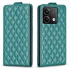 For Xiaomi Redmi Note 13 4G Global Diamond Lattice Vertical Flip Leather Phone Case(Green) - 1