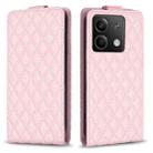 For Xiaomi Redmi Note 13 4G Global Diamond Lattice Vertical Flip Leather Phone Case(Pink) - 1