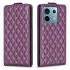 For Xiaomi Redmi Note 13 Pro 4G Global Diamond Lattice Vertical Flip Leather Phone Case(Dark Purple) - 1
