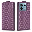 For Xiaomi Poco M6 Pro 4G Diamond Lattice Vertical Flip Leather Phone Case(Dark Purple) - 1