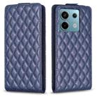For Xiaomi Poco M6 Pro 4G Diamond Lattice Vertical Flip Leather Phone Case(Blue) - 1