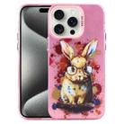 For iPhone 15 Pro Max Animal Pattern PC Phone Case(Rabbit) - 1