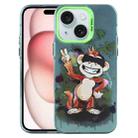 For iPhone 15 Plus Animal Pattern PC Phone Case(Monkey) - 1