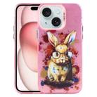 For iPhone 15 Animal Pattern PC Phone Case(Rabbit) - 1