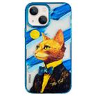 For iPhone 14 Oil Painting Pattern PC Phone Case(Mr Cat) - 1