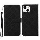 For iPhone 15 Plus Ethnic Style Embossed Pattern Leather Phone Case(Black) - 1