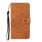 For iPhone 16 Pro Max Ethnic Style Embossed Pattern Leather Phone Case(Brown) - 2