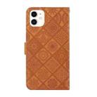 For iPhone 16 Pro Max Ethnic Style Embossed Pattern Leather Phone Case(Brown) - 3