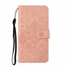 For iPhone 16 Pro Ethnic Style Embossed Pattern Leather Phone Case(Pink) - 2