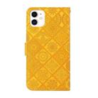 For iPhone 16 Pro Ethnic Style Embossed Pattern Leather Phone Case(Yellow) - 3