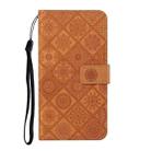 For iPhone 16 Plus Ethnic Style Embossed Pattern Leather Phone Case(Brown) - 2