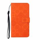 For iPhone 16 Plus Ethnic Style Embossed Pattern Leather Phone Case(Orange) - 2