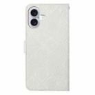 For iPhone 16 Ethnic Style Embossed Pattern Leather Phone Case(White) - 3