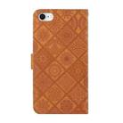 For iPhone 16e Ethnic Style Embossed Pattern Leather Phone Case(Brown) - 3