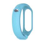 For Xiaomi Mi Band 3 / 4 Mijobs Honeycomb Textured Silicone Watch Band, Aurora Positive Buckle(Blue) - 1