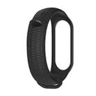 For Xiaomi Mi Band 3 / 4 Mijobs Honeycomb Textured Silicone Watch Band, Aurora Positive Buckle(Black) - 1