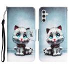 For Samsung Galaxy S23 FE 5G Colored Drawing Leather Phone Case(Blue Eyes) - 1