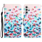 For Samsung Galaxy S23 FE 5G Colored Drawing Leather Phone Case(Heart) - 1