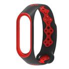 For Xiaomi Mi Band 3 / 4 Mijobs Sporty Fashion Two-color Silicone Watch Band(Black Red) - 1