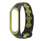 For Xiaomi Mi Band 3 / 4 Mijobs Sporty Fashion Two-color Silicone Watch Band(Dark Green) - 1