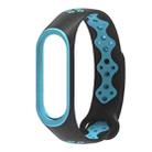 For Xiaomi Mi Band 3 / 4 Mijobs Sporty Fashion Two-color Silicone Watch Band(Black Blue) - 1