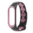 For Xiaomi Mi Band 3 / 4 Mijobs Sporty Fashion Two-color Silicone Watch Band(Black Pink) - 1