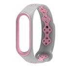 For Xiaomi Mi Band 3 / 4 Mijobs Sporty Fashion Two-color Silicone Watch Band(Gray Pink) - 1