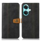 For OnePlus Nord CE3 5G Stitching Thread Calf Texture Leather Phone Case(Black) - 1