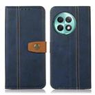 For OnePlus Ace 2 Pro Stitching Thread Calf Texture Leather Phone Case(Blue) - 1
