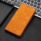 For iPhone 16 Pro Max Ethnic Embossed Adsorption Leather Phone Case(Yellow) - 2