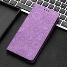 For iPhone 16 Plus Ethnic Embossed Adsorption Leather Phone Case(Purple) - 2