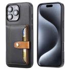 For iPhone 16 Pro Max Calfskin Card Slot TPU Hybrid PU Phone Case(Black) - 1