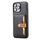 For iPhone 16 Pro Max Calfskin Card Slot TPU Hybrid PU Phone Case(Black) - 2