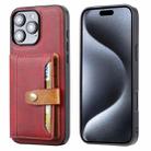 For iPhone 16 Pro Calfskin Card Slot TPU Hybrid PU Phone Case(Red) - 1