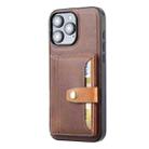 For iPhone 16 Pro Calfskin Card Slot TPU Hybrid PU Phone Case(Brown) - 2