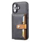 For iPhone 16 Calfskin Card Slot TPU Hybrid PU Phone Case(Black) - 2