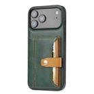 For iPhone 17 Pro Calfskin Card Slot TPU Hybrid PU Phone Case(Green) - 2