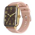 F12 2.02 inch Curved Screen Smart Watch Supports Voice Call/Blood Sugar Detection(Gold + Pink) - 1