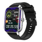 F12 2.02 inch Curved Screen Smart Watch Supports Voice Call/Blood Sugar Detection(Silver + Black) - 1