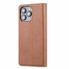 For iPhone 16 Pro Max Knead Skin Texture Flip Leather Phone Case(Brown) - 3