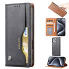 For iPhone 16 Pro Knead Skin Texture Flip Leather Phone Case(Black) - 1